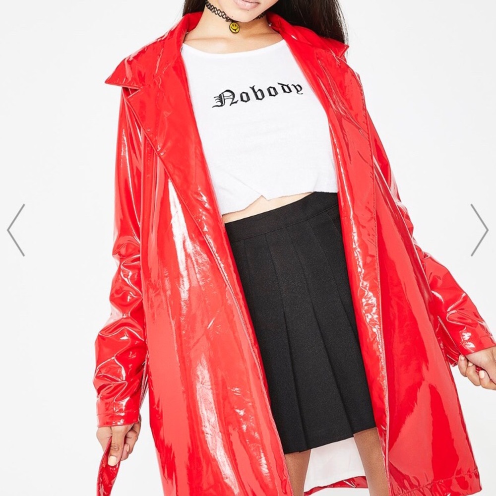 Dolls Kill Assassination Nation Red Vinyl Trench